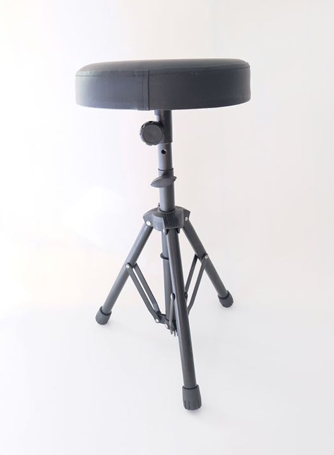 مقعد قابل للطي للعزف على الطبل مع مقعد قابل للتعديل أسود - Image 2