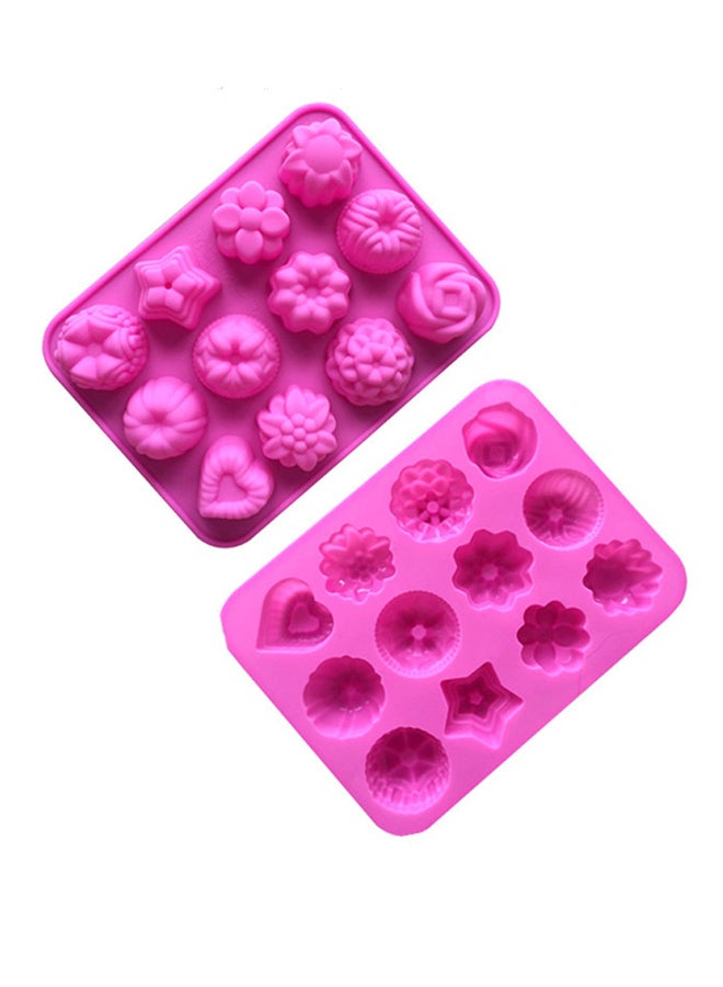 شاربدو قالب كعك من السيليكون وردي 21x16x2.5سم - Image 3