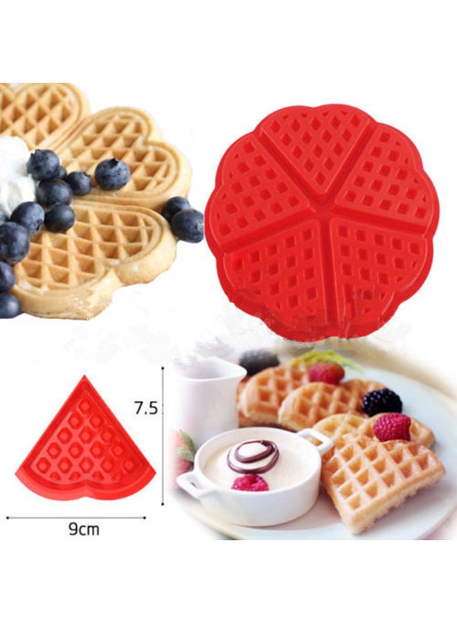 Sharpdo - Heart-Shaped Waffle Mould Red 16.5x1.5cm - Image 1