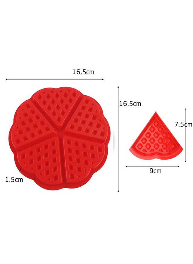 Sharpdo - Heart-Shaped Waffle Mould Red 16.5x1.5cm - Image 1
