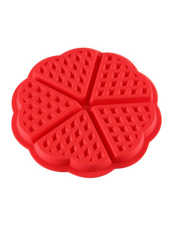 Sharpdo - Heart-Shaped Waffle Mould Red 16.5x1.5cm - Image 1