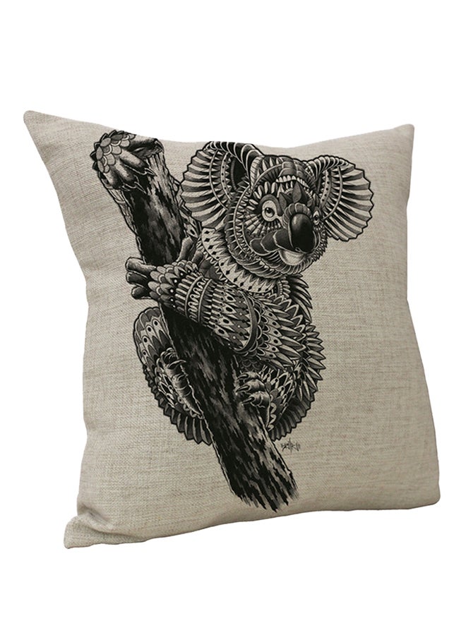 Sharpdo Square Shape Decorative Throw Pillow Beige/Black 45 x 45cm