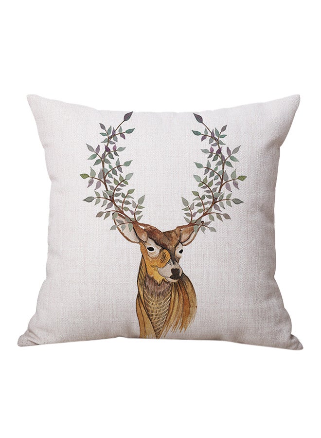 شاربدو وسادة زينة بطبعة حيوان الأيل متعدد الألوان