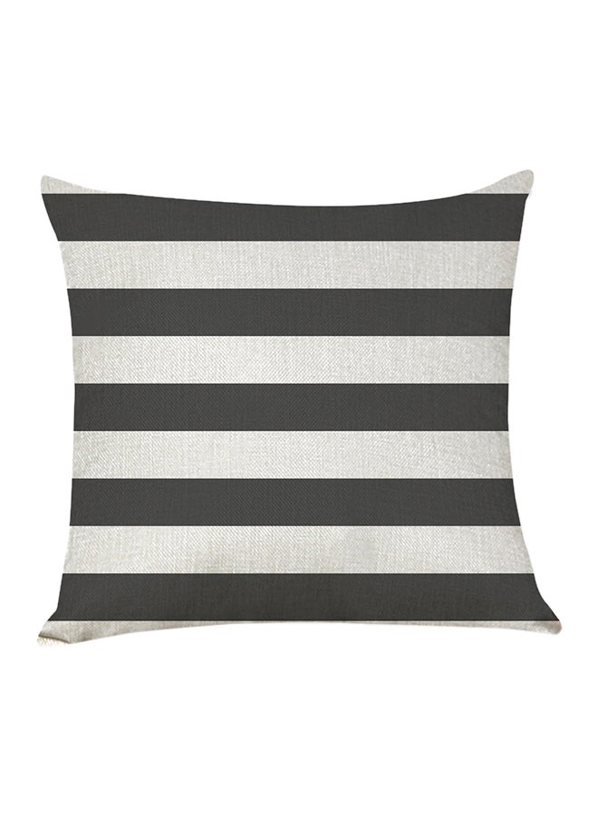 Sharpdo Decorative Stripe Printed Pillow White/Black