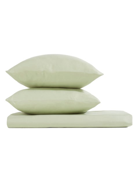 Soft Touch Fitted Bedsheet + 2 Pillowcase Sage King