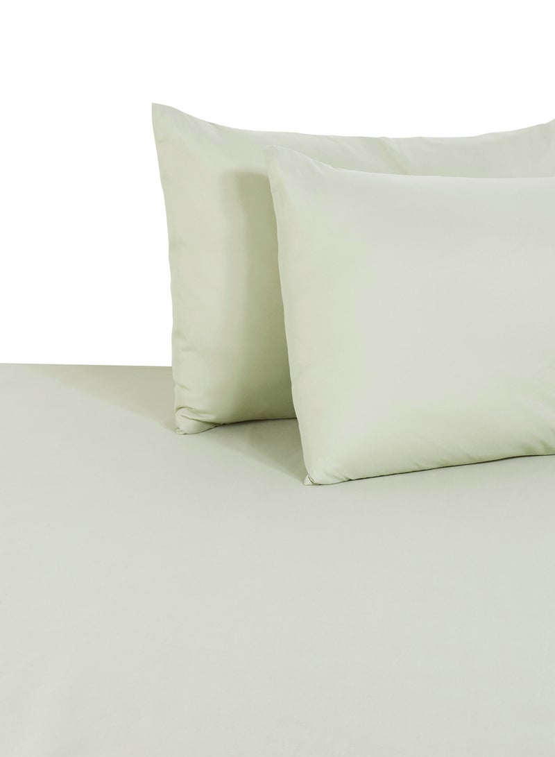 Soft Touch Fitted Bedsheet + 2 Pillowcase Sage King