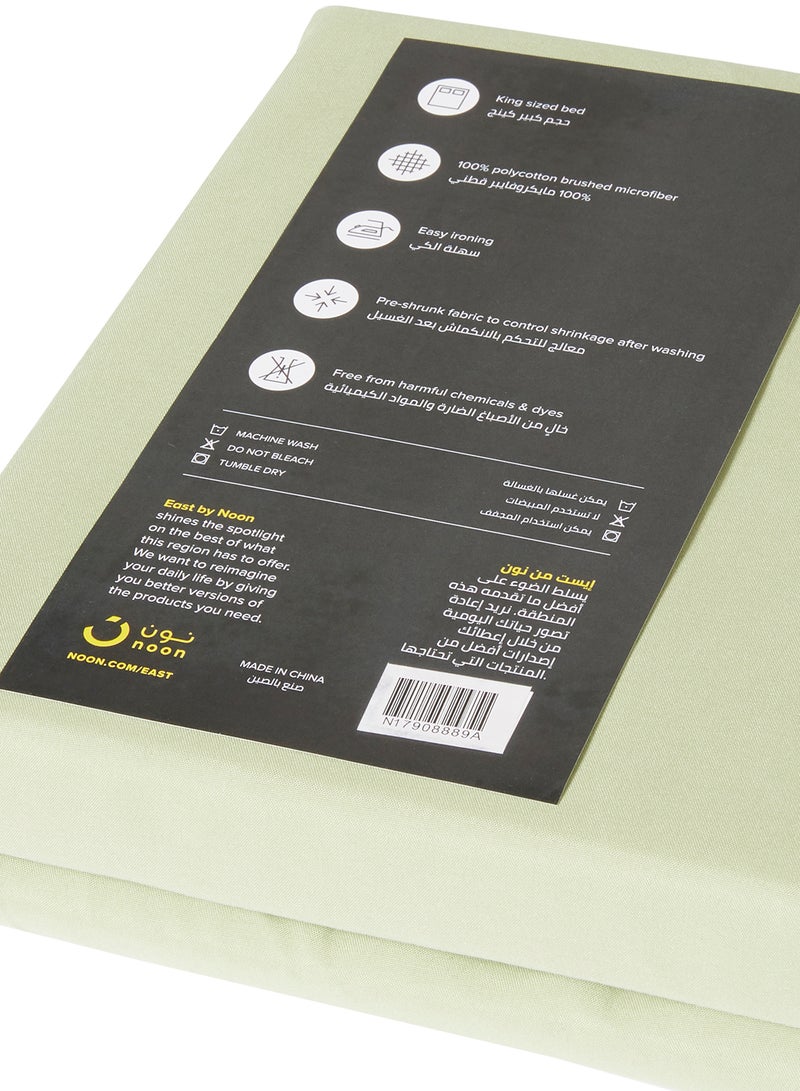 Soft Touch Fitted Bedsheet + 2 Pillowcase Sage King