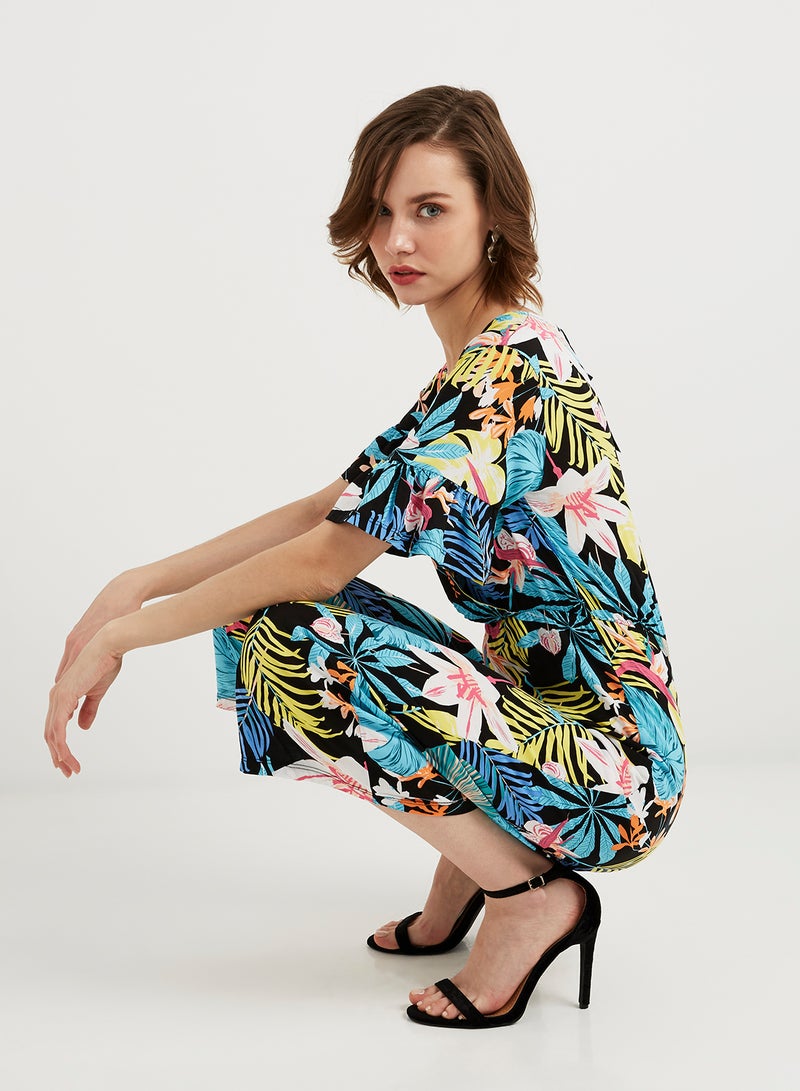 keguay Floral Printed Jumpsuit Yellow/Blue  - Image 1