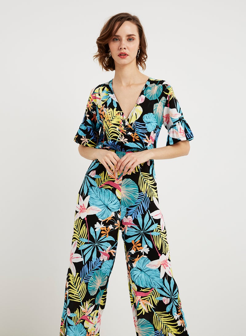 keguay Floral Printed Jumpsuit Yellow/Blue  - Image 3