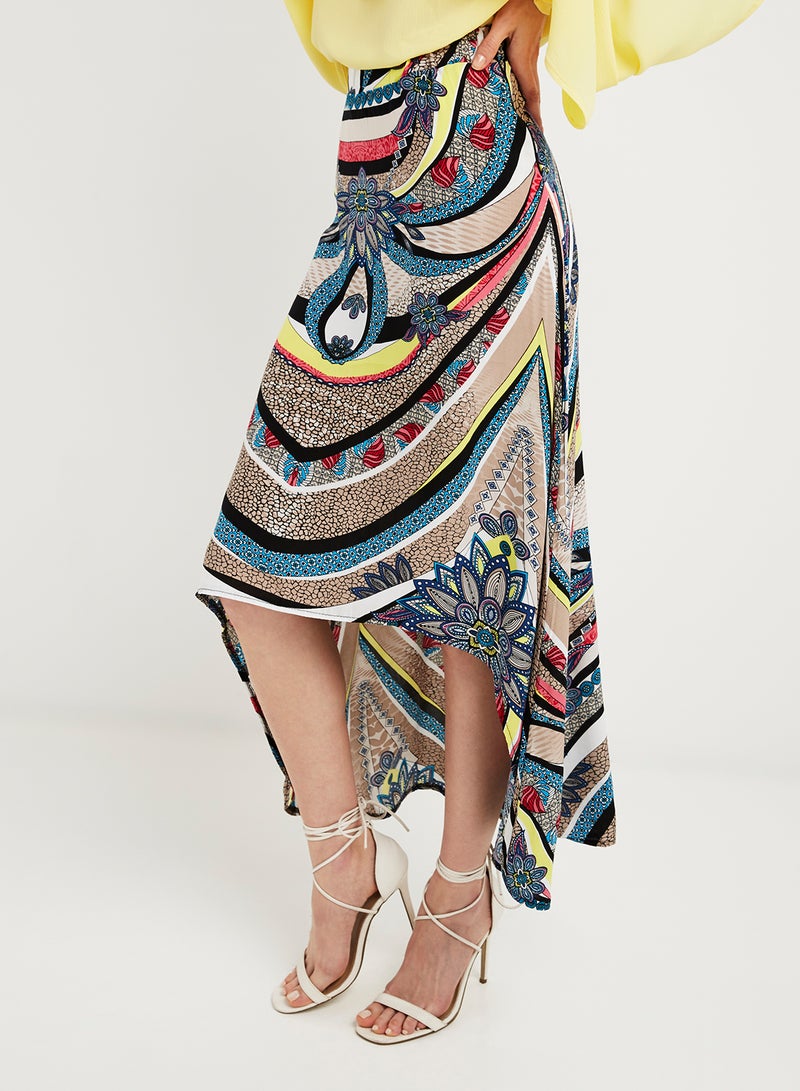 keguay High Rise Printed Skirt Yellow/Blue/White  - Image 1