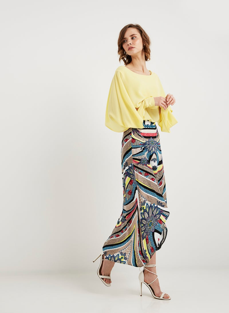keguay High Rise Printed Skirt Yellow/Blue/White  - Image 3