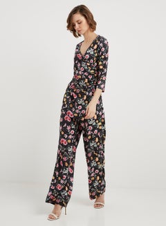 keguay Floral Printed Jumpsuit Black/Pink/Yellow  - Image 1
