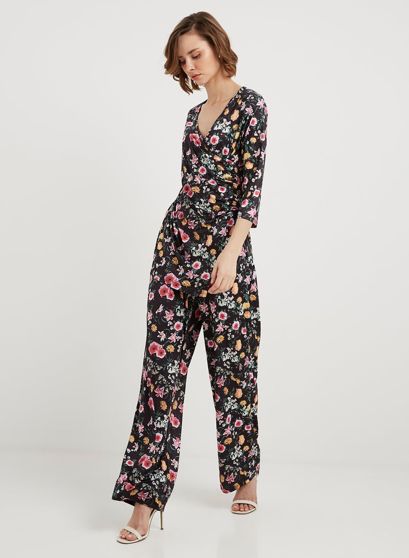 keguay Floral Printed Jumpsuit Black/Pink/Yellow  - Image 1