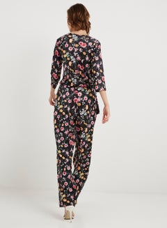 keguay Floral Printed Jumpsuit Black/Pink/Yellow  - Image 2