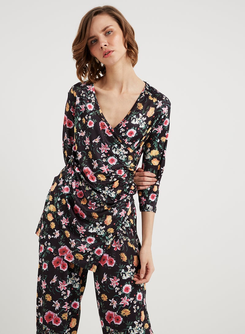 keguay Floral Printed Jumpsuit Black/Pink/Yellow  - Image 3