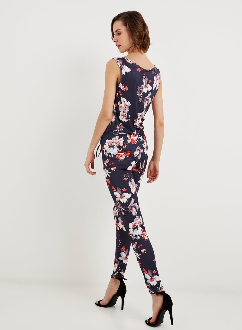 keguay Floral Printed Jumpsuit Blue/White  - Image 2