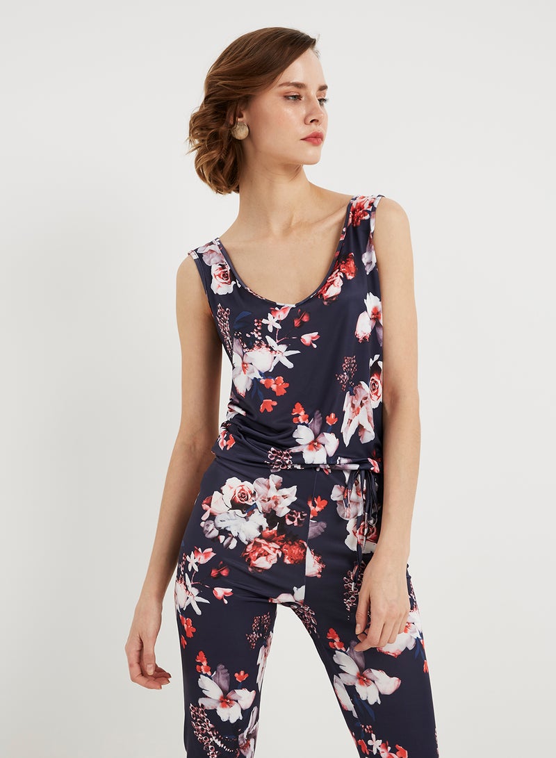 keguay Floral Printed Jumpsuit Blue/White  - Image 3