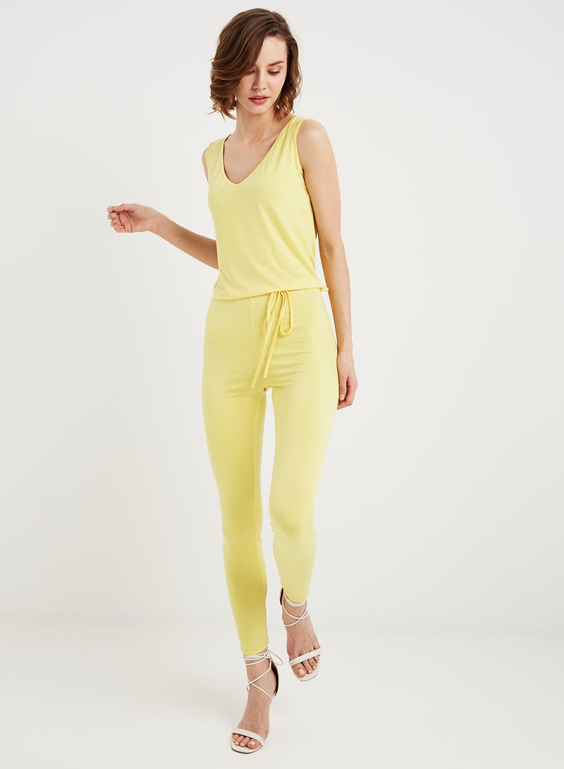 keguay Scoop Neck Jumpsuit Yellow  - Image 1