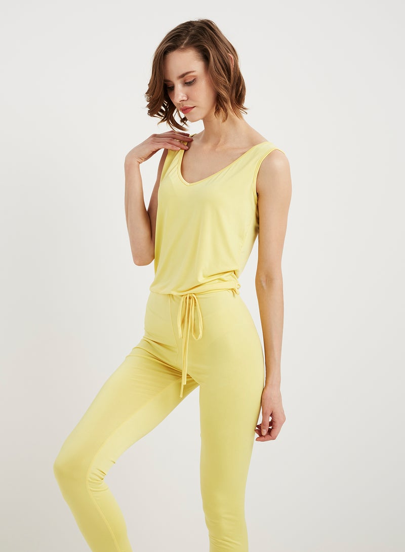 keguay Scoop Neck Jumpsuit Yellow  - Image 3