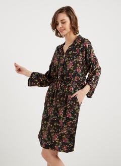 keguay Printed Midi Dress Black/Pink/Yellow  - Image 1