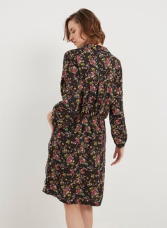 keguay Printed Midi Dress Black/Pink/Yellow  - Image 2