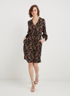 keguay Printed Midi Dress Black/Pink/Yellow  - Image 3