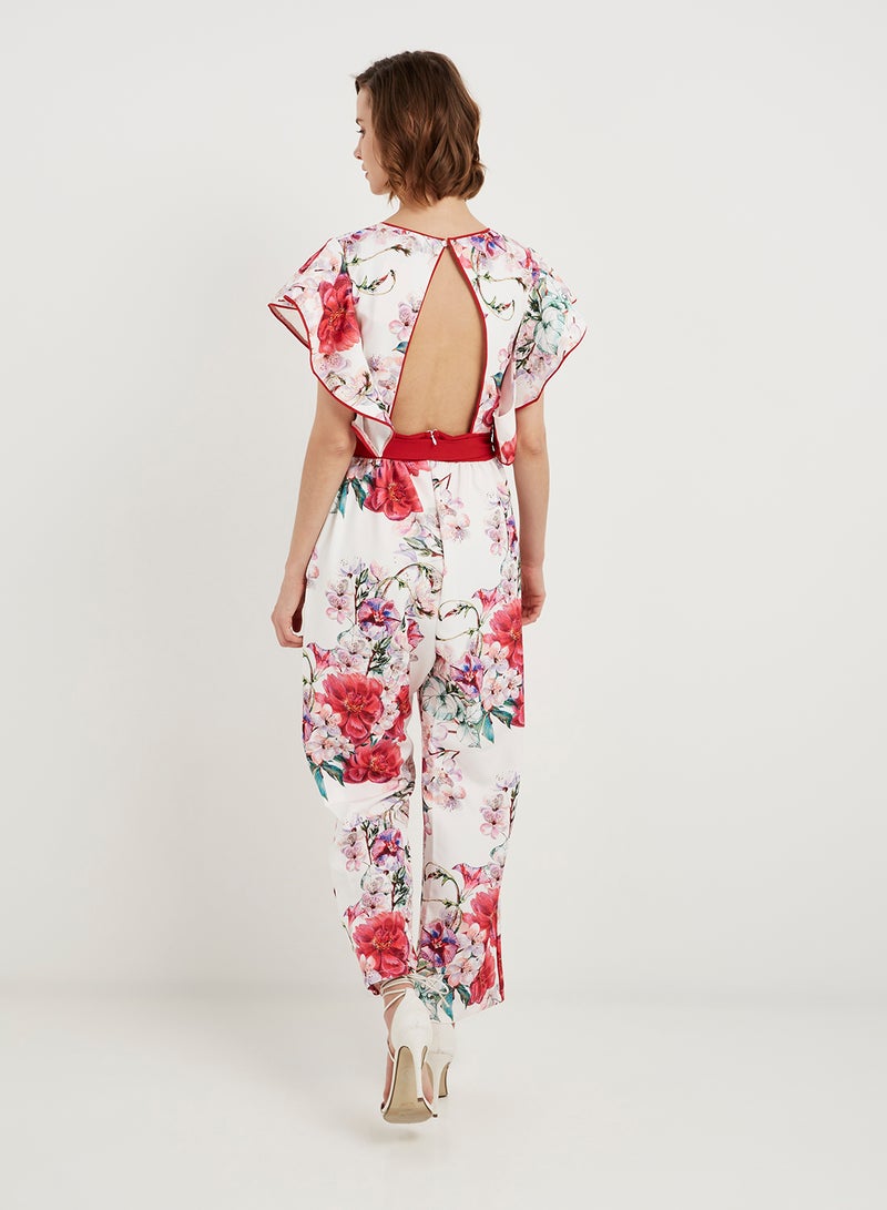 keguay Floral Printed Jumpsuit Pink/White  - Image 2