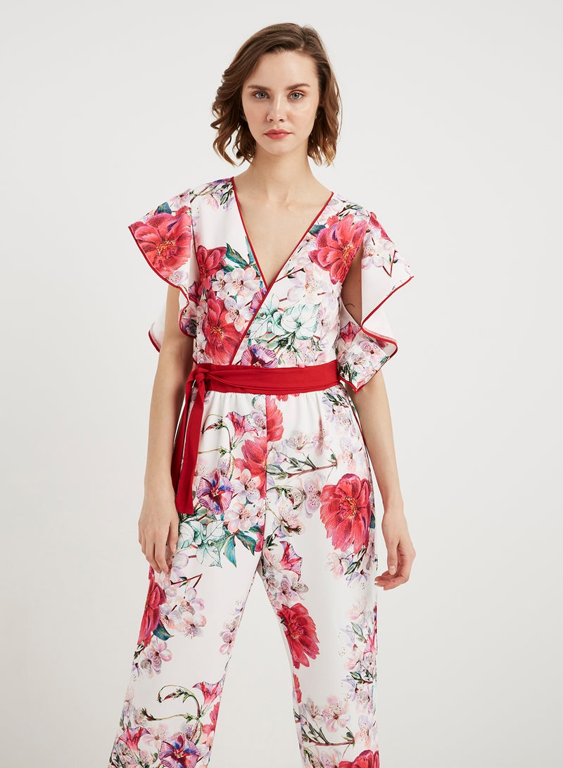 keguay Floral Printed Jumpsuit Pink/White  - Image 3