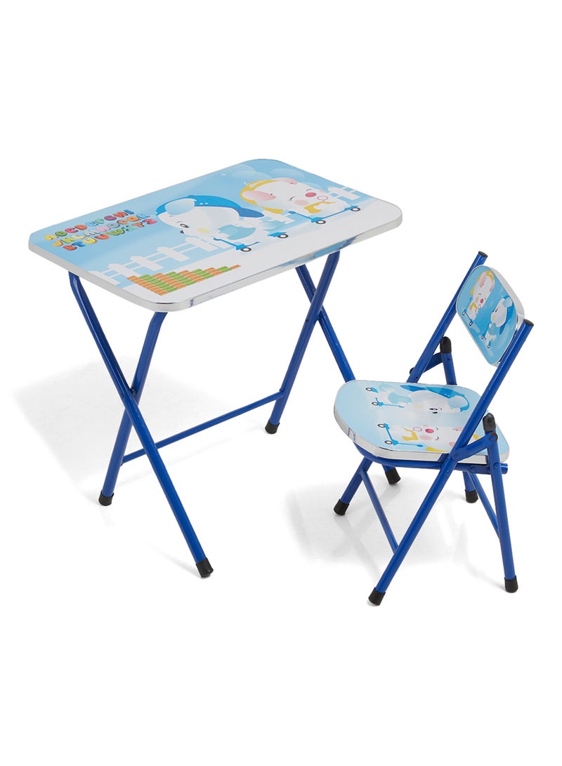 Goldedge Children Educational Back To School Table And Chair White/Blue 5kg - Image 1