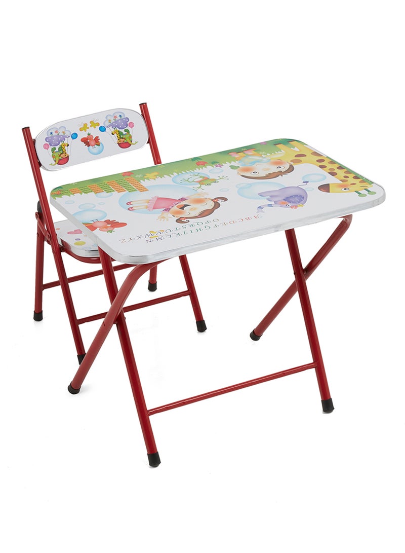 Goldedge Children Educational Back To School Table And Chair White/Red 5kg - Image 2