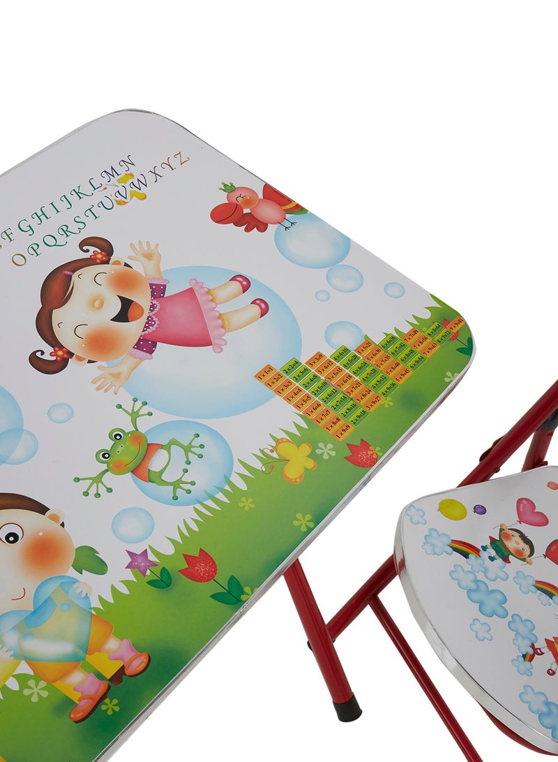 Goldedge Children Educational Back To School Table And Chair White/Red 5kg - Image 5