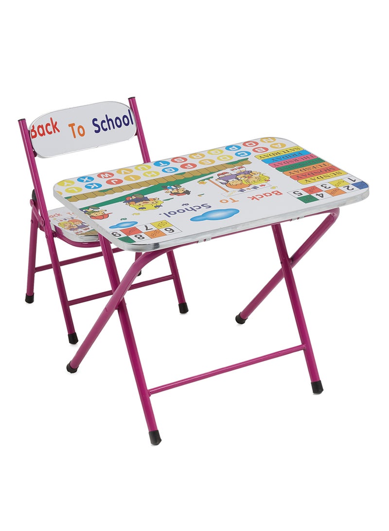 Goldedge Children Educational Back To School Table And Chair White/Pink 5kg - Image 2