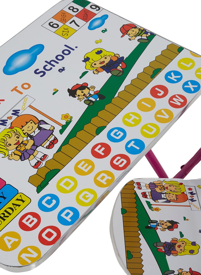 Goldedge Children Educational Back To School Table And Chair White/Pink 5kg - Image 5