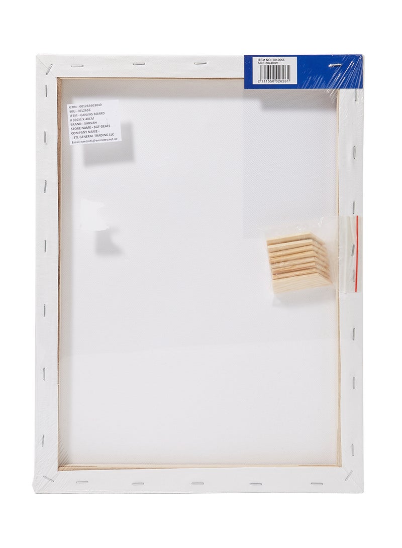 سارفا لوحة صغيرة من قماش الكانفاس مقاس 30 × 40 سم أبيض - Image 2