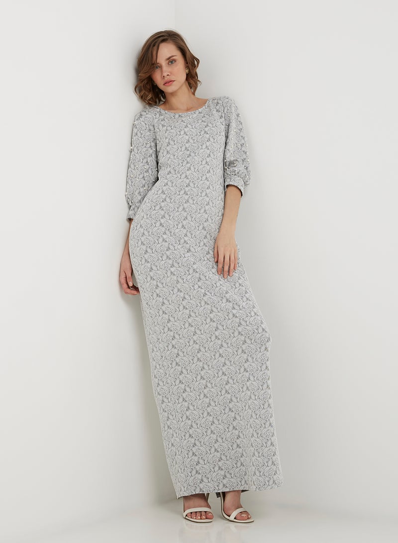 keguay - Unique Accent Maxi Dress Beige - Image 1