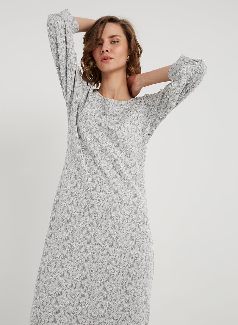 keguay - Unique Accent Maxi Dress Beige - Image 1