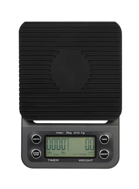 LCD Display Electric Coffee Drip Scale With Timer and Tare Function H19251B Black 195 x 130 x 27mm