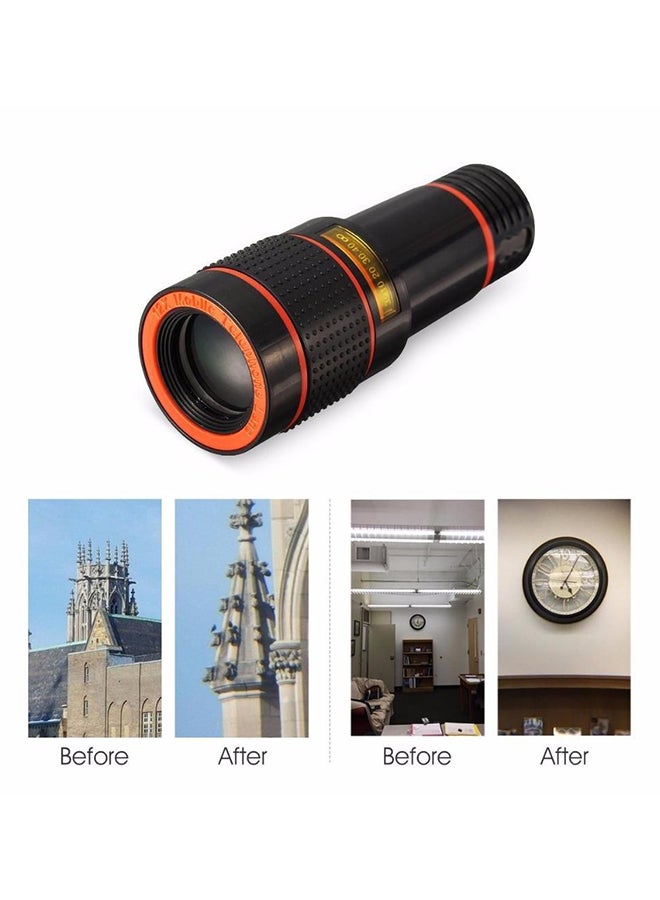 عدسات كاميرا 12x شاملة مقربة للتصوير عن بُعد للهواتف الذكية أسود - Image 3