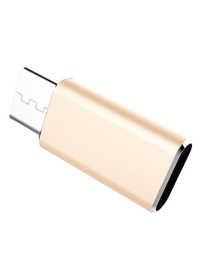 Micro USB To USB Type-C Adapter Gold - Image 2