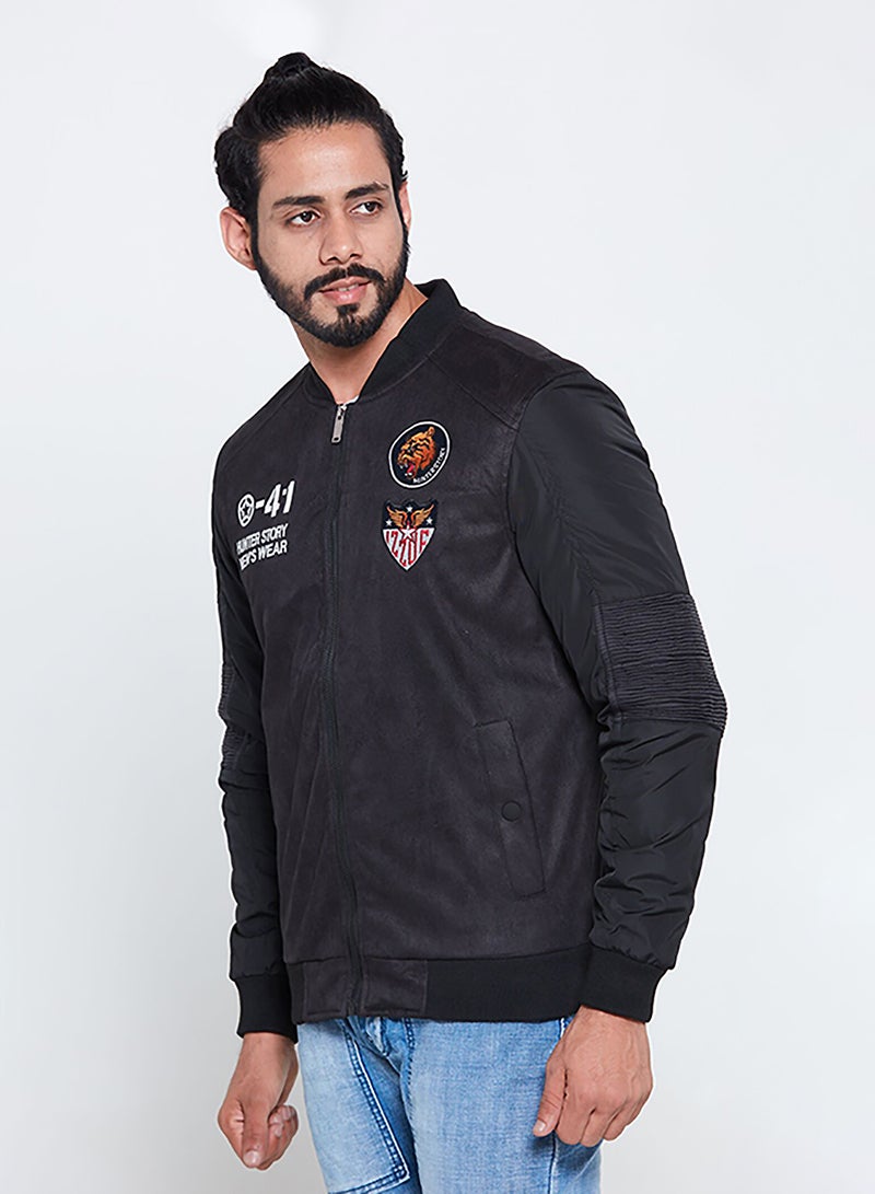 HUNTER STORY Casual Biker Jacket Black - Image 1