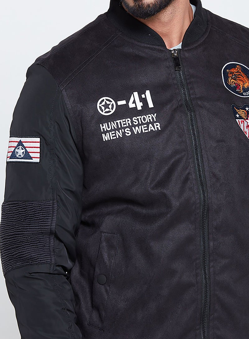 HUNTER STORY Casual Biker Jacket Black - Image 3