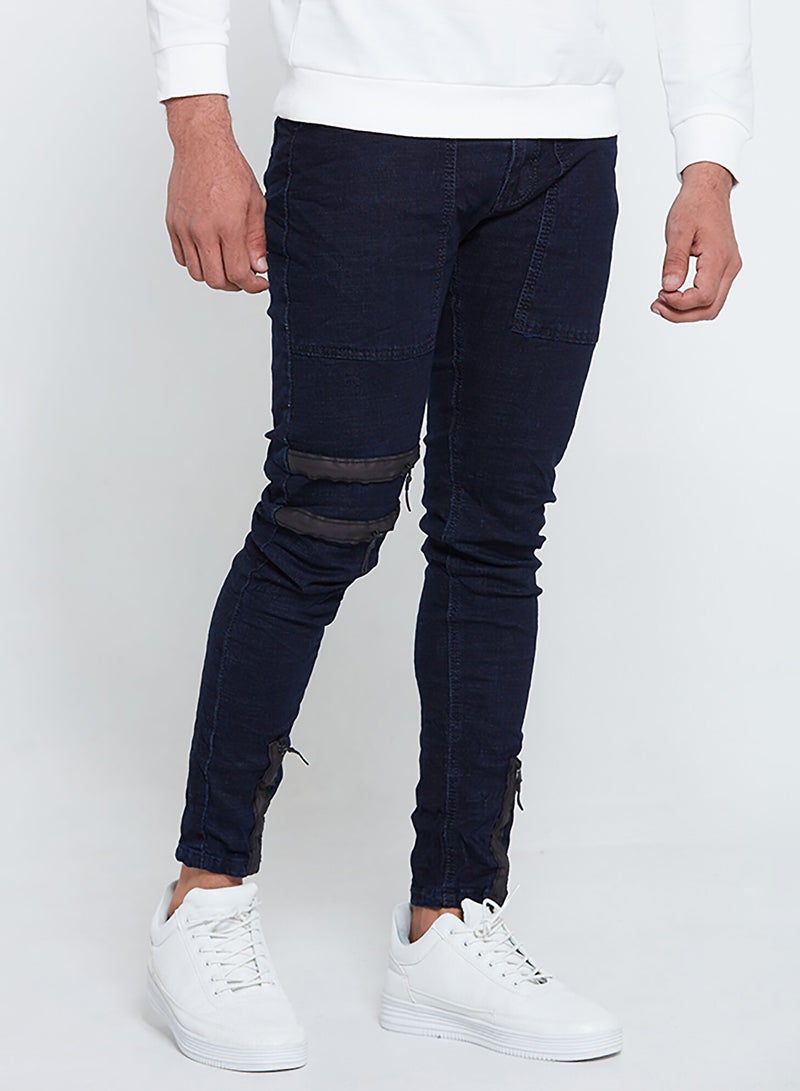 Biker Skin Fit Stretchable Jeans Blue - v1548656542/N20452728V_1