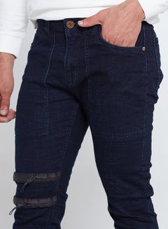 PETRO Biker Skin Fit Stretchable Jeans Blue  - Image 3