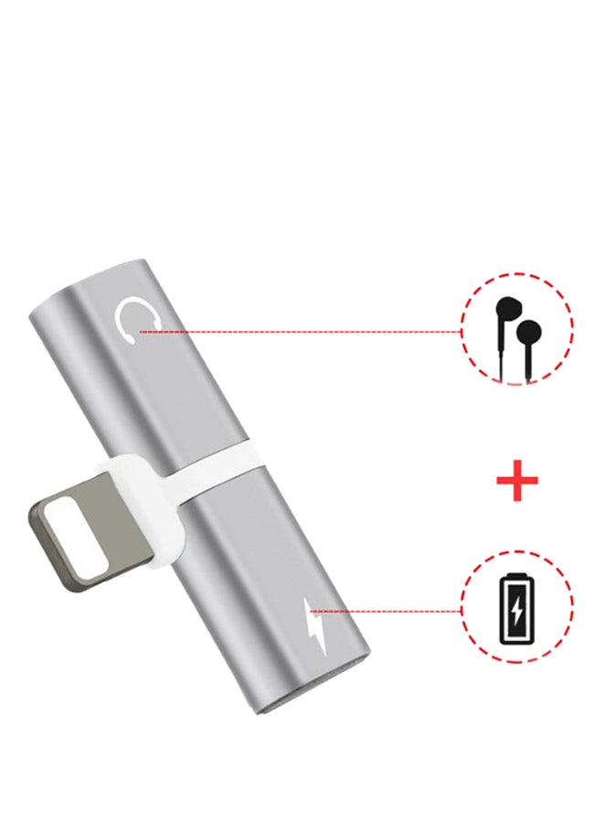 Jeecoo 2-in-1 Lightning Audio Jack/Charging Port Splitter White - Image 2