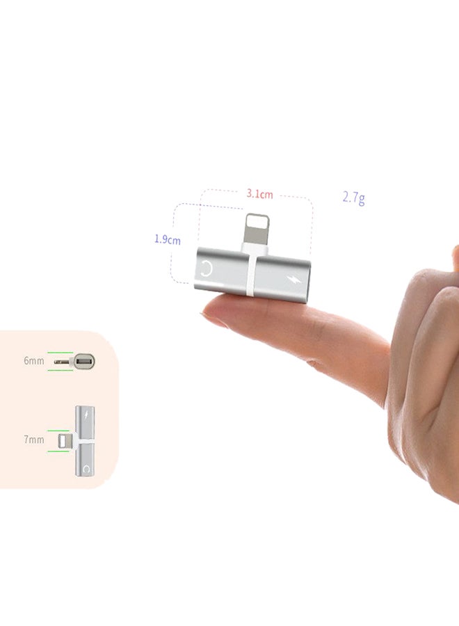 Jeecoo 2-in-1 Lightning Audio Jack/Charging Port Splitter White - Image 3