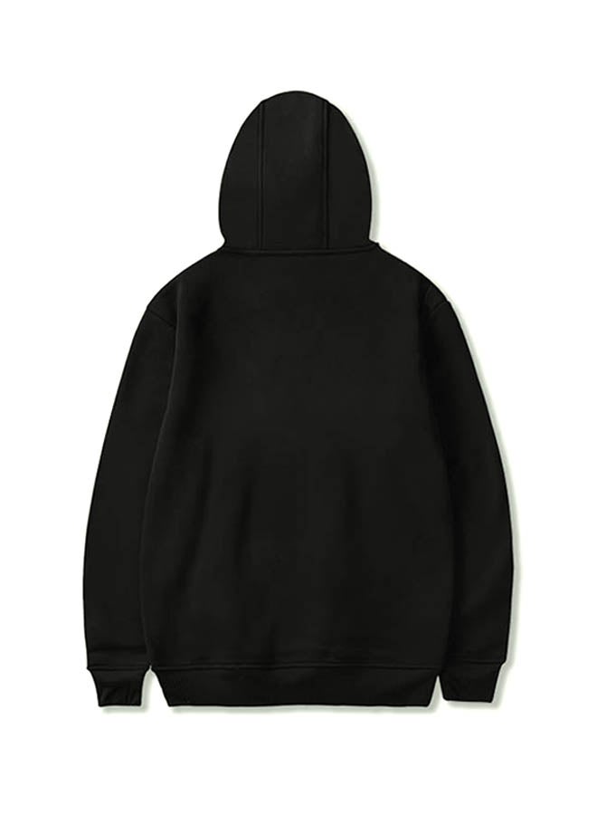 شاربدو هودي بتصميم سادة أسود - Image 2