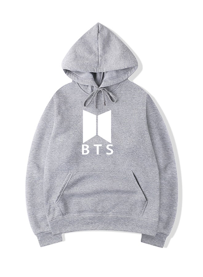 Sharpdo Solid Pattern Hoodie Grey - Image 1