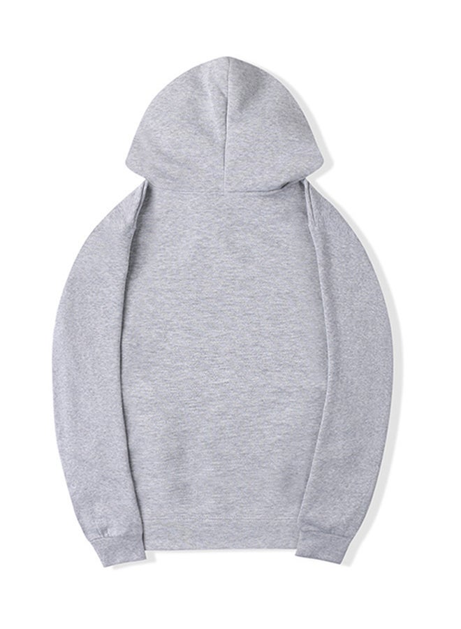 Sharpdo Solid Pattern Hoodie Grey - Image 2