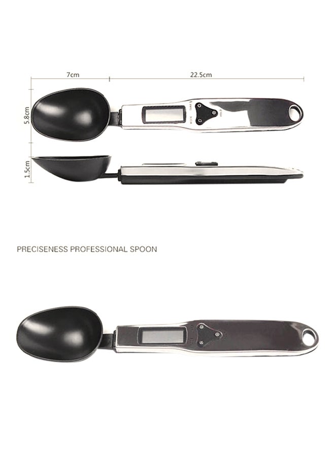 CYTHERIA Portable LCD Digital Scale Measuring Spoon Silver/Black 23x5x2.3centimeter  - Image 1