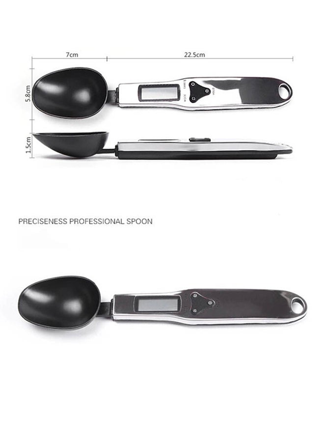 CYTHERIA Portable LCD Digital Scale Measuring Spoon Silver/Black 23x5x2.3centimeter  - Image 2